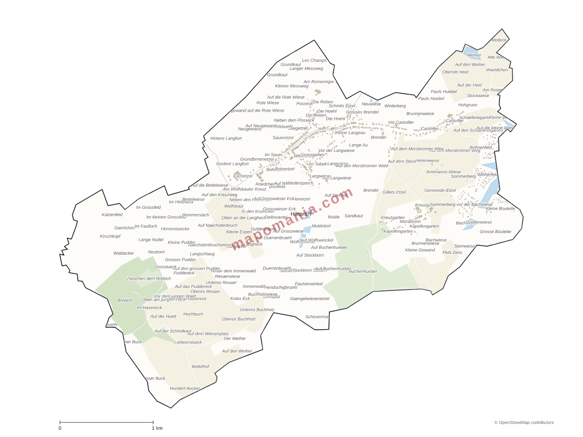 Carte de Hilsprich à personnaliser