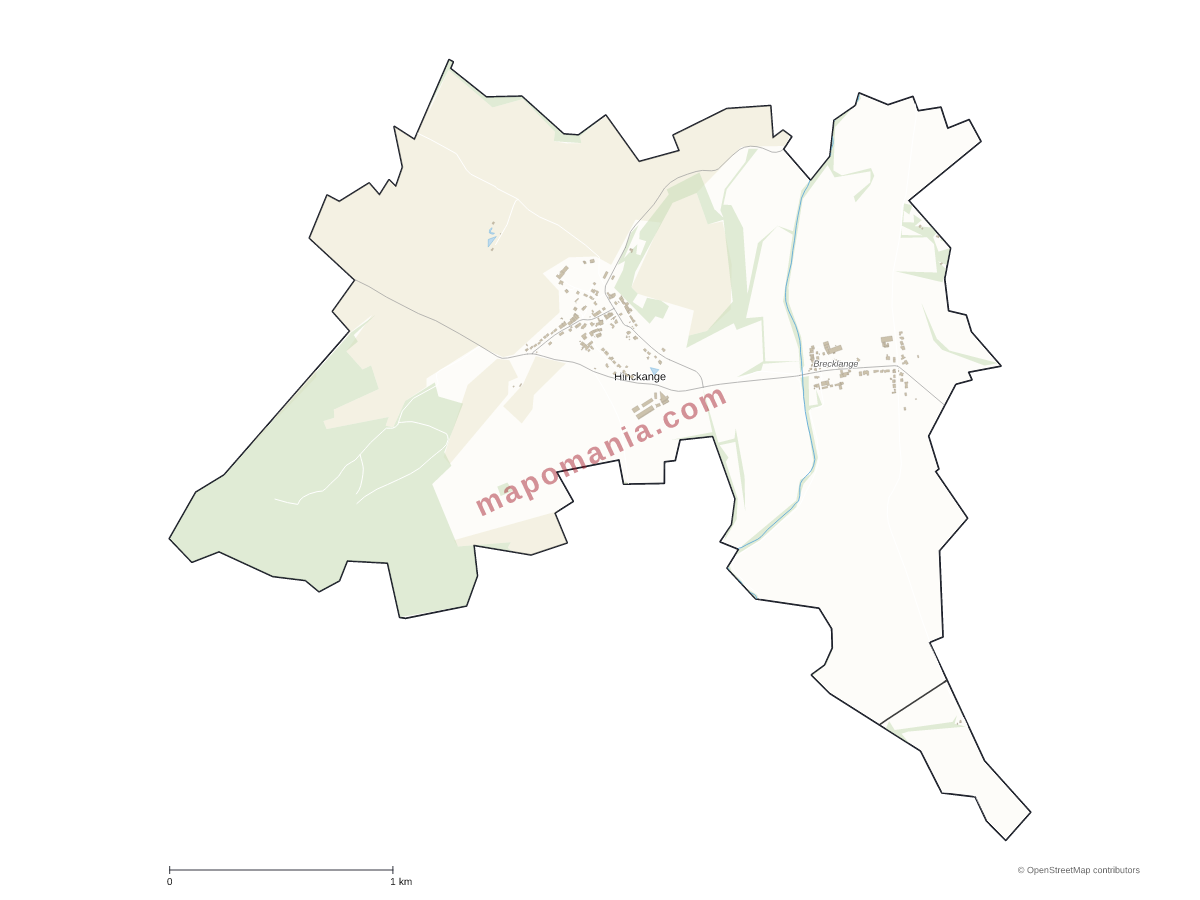 Carte de Hinckange à personnaliser