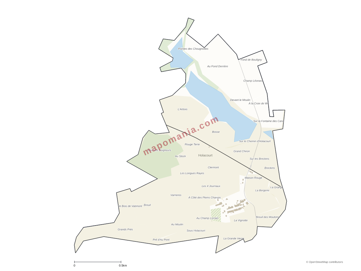 Carte de Holacourt à personnaliser