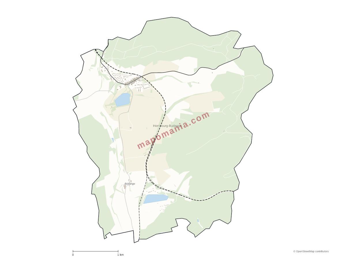 Carte de Hombourg-Budange à personnaliser