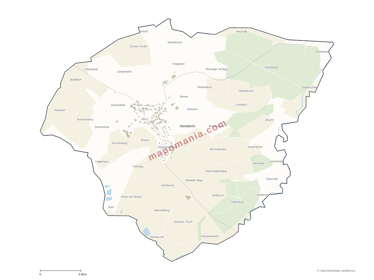 Carte de Honskirch à personnaliser