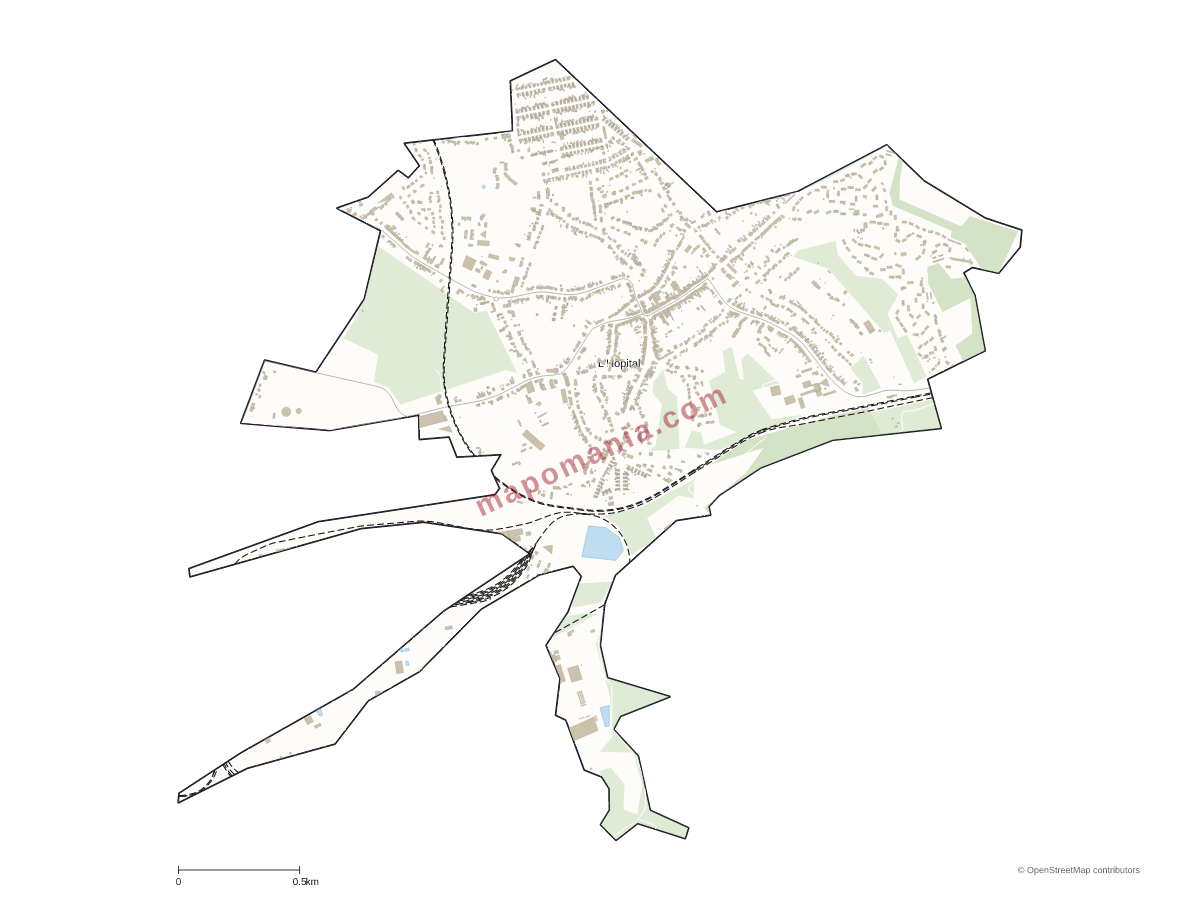 Carte de L'Hôpital à personnaliser