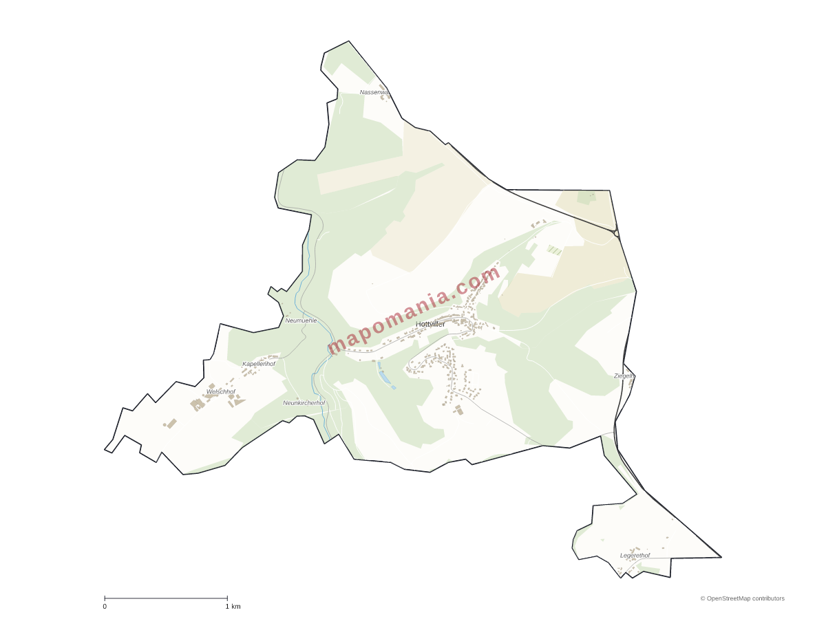 Carte de Hottviller à personnaliser