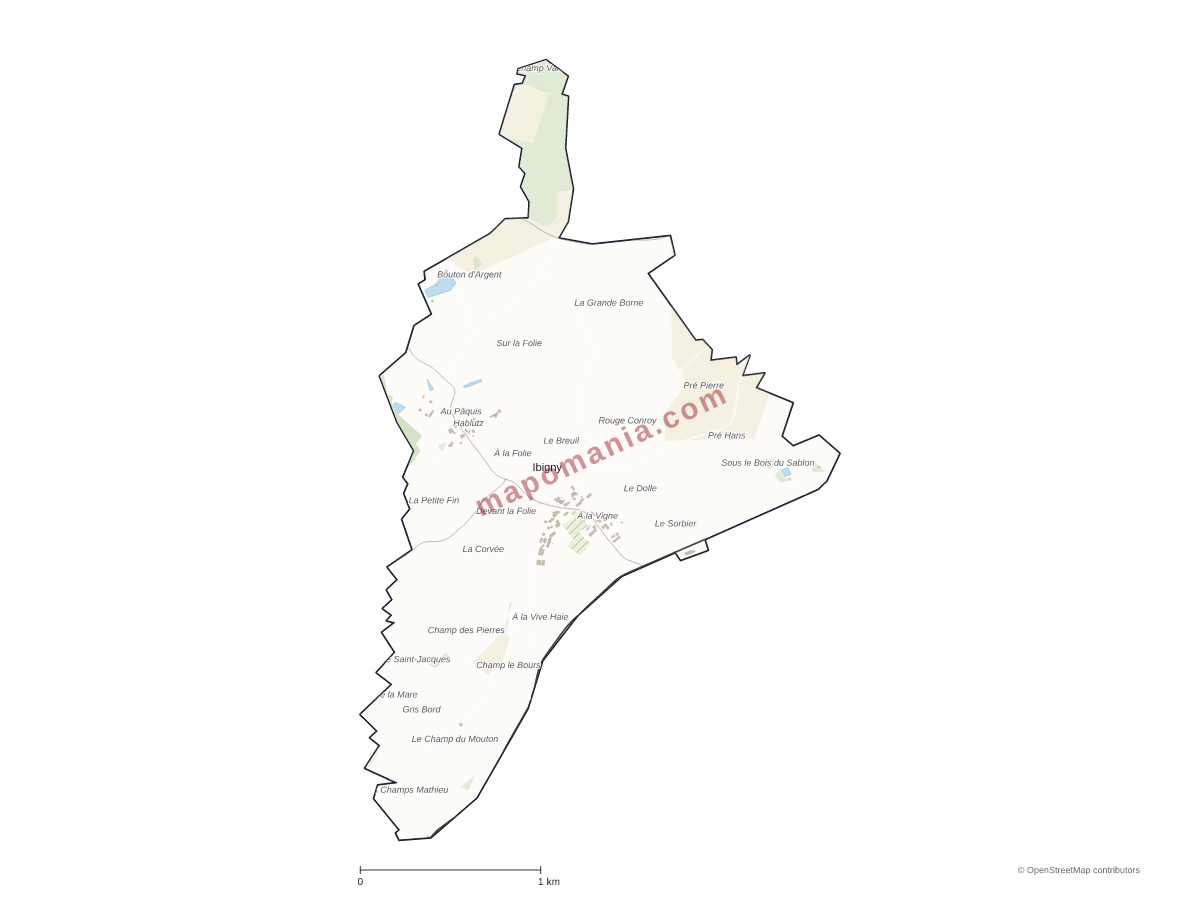 Carte de Ibigny à personnaliser