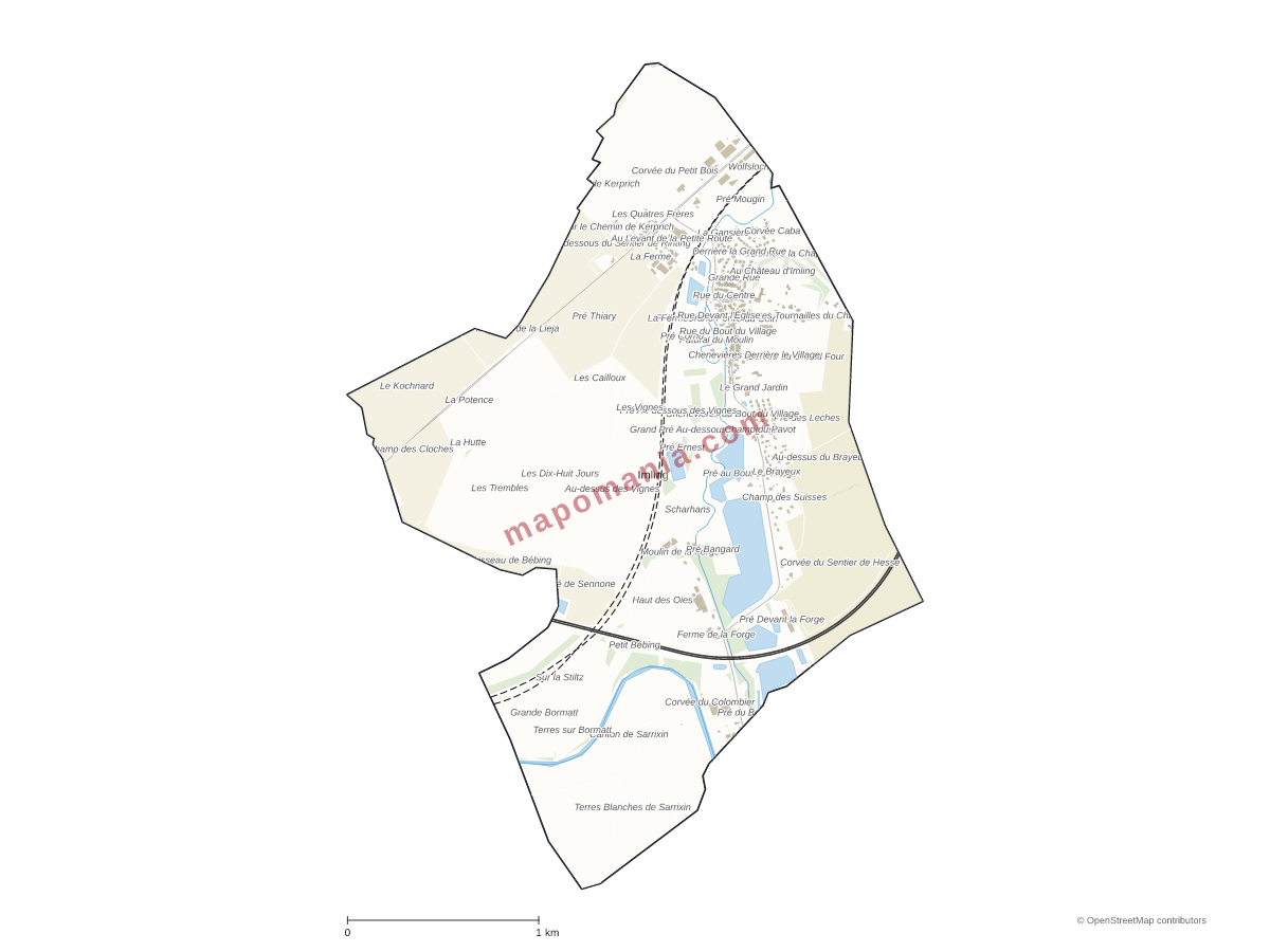 Carte de Imling à personnaliser