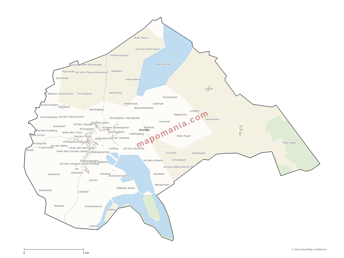 Carte de Insviller à personnaliser