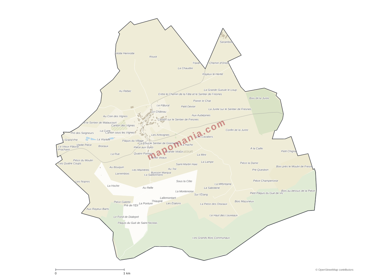 Carte de Jallaucourt à personnaliser
