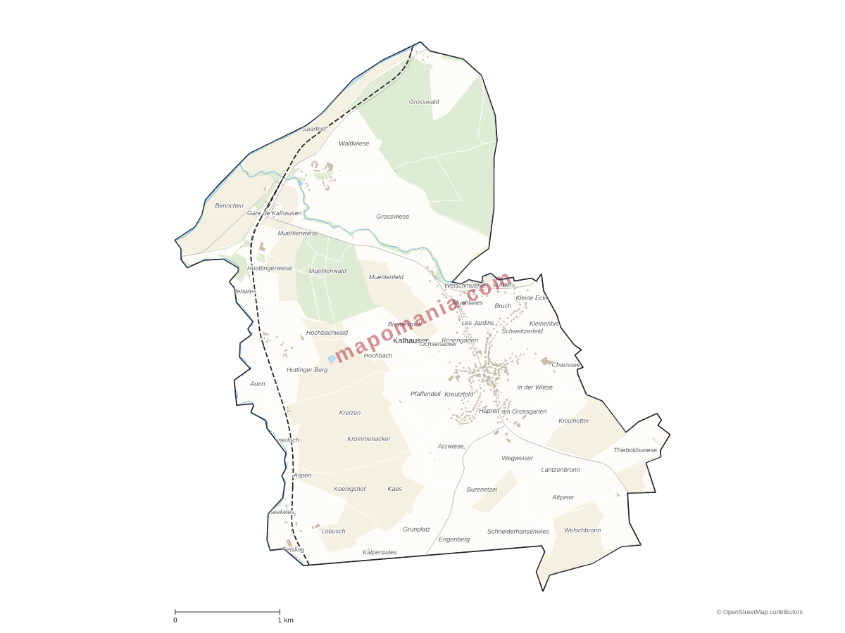 Carte de Kalhausen à personnaliser