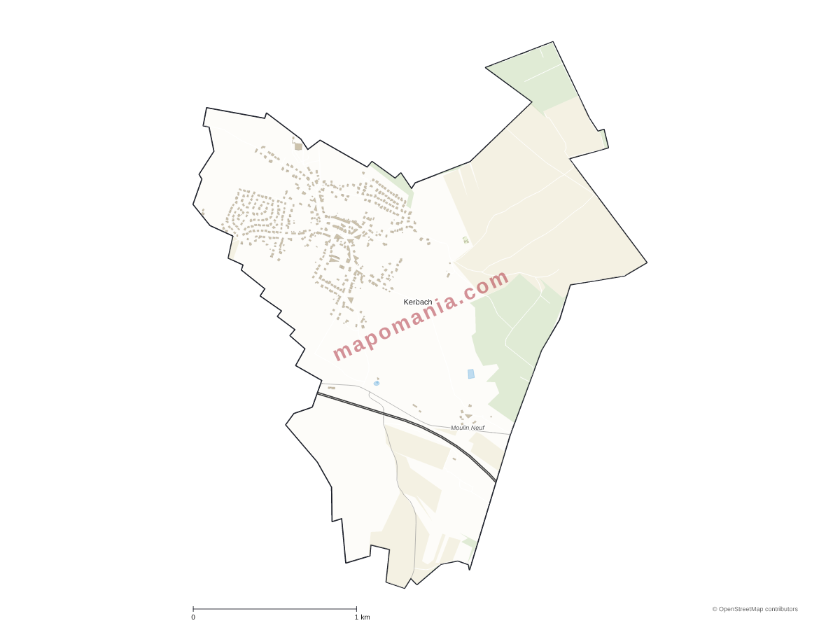 Carte de Kerbach à personnaliser