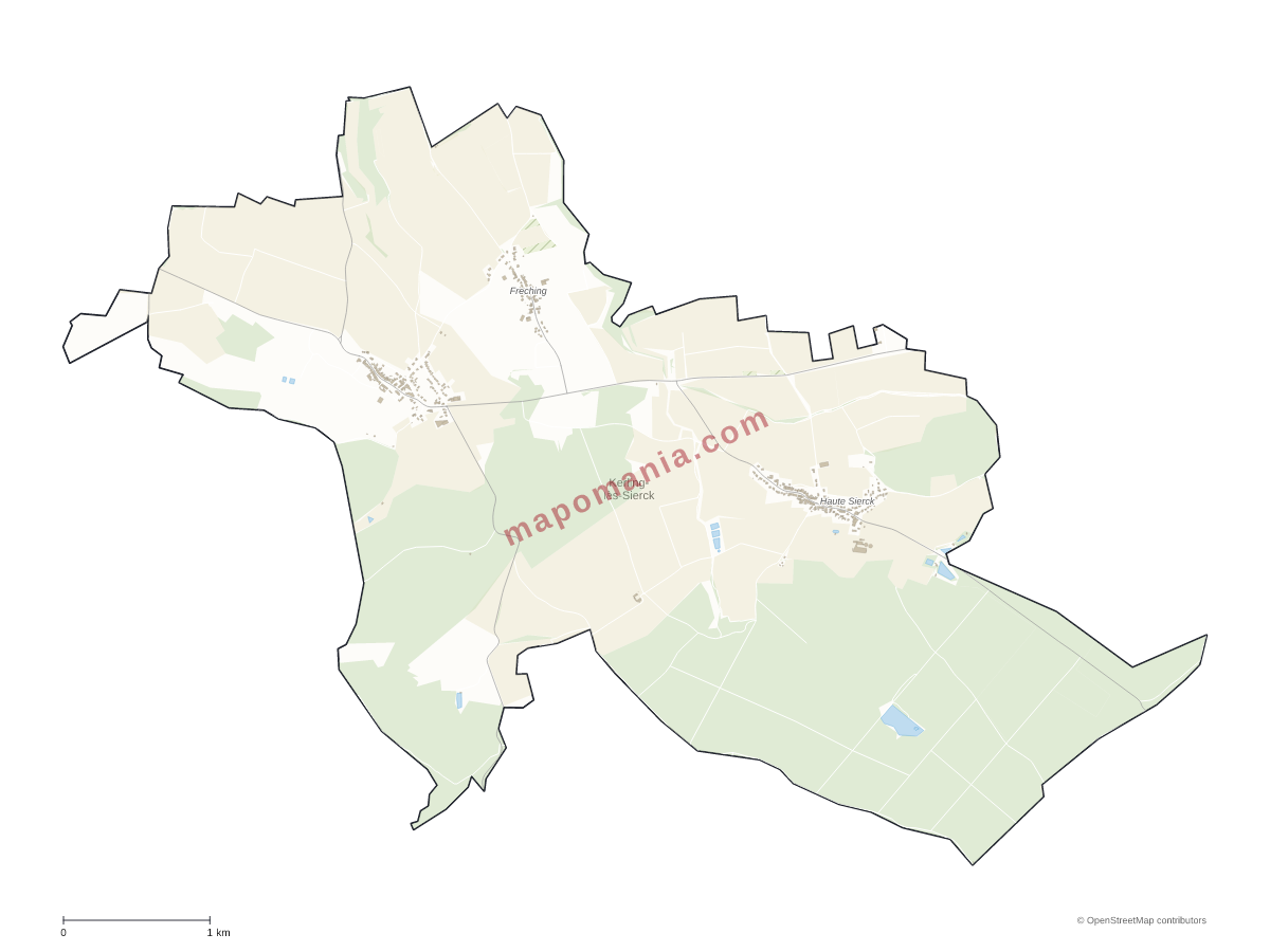 Carte de Kerling-lès-Sierck à personnaliser