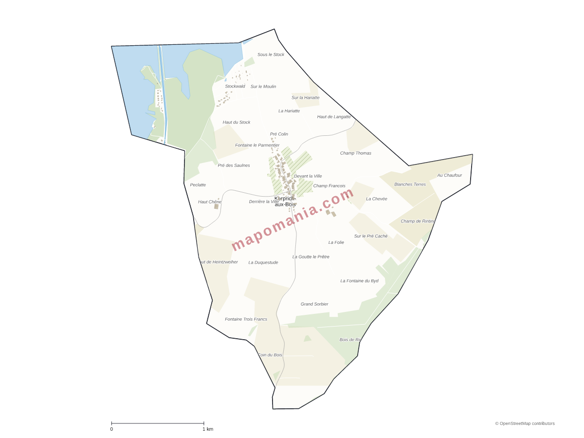 Carte de Kerprich-aux-Bois à personnaliser