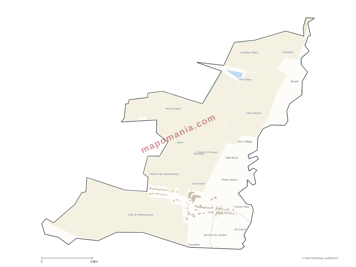 Carte de Kirviller à personnaliser