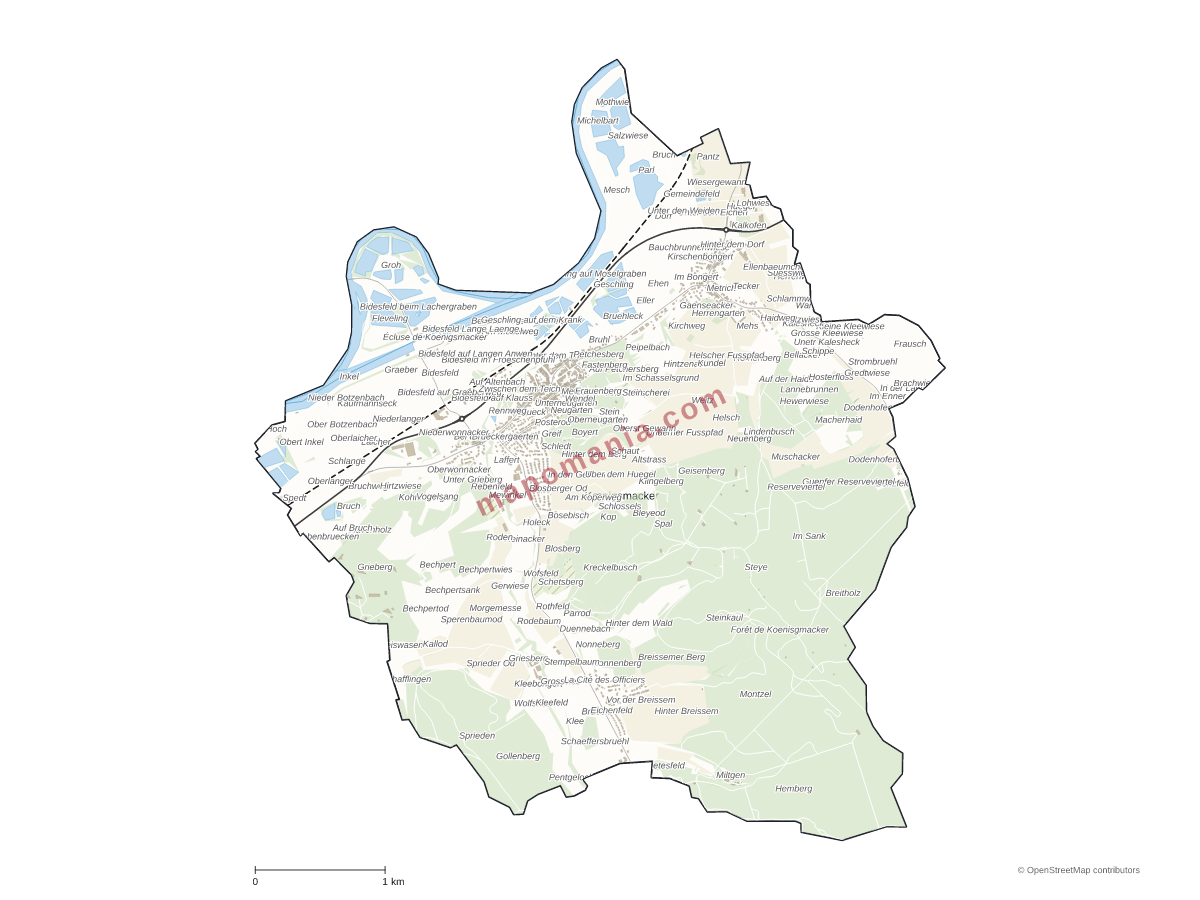 Carte de Kœnigsmacker à personnaliser