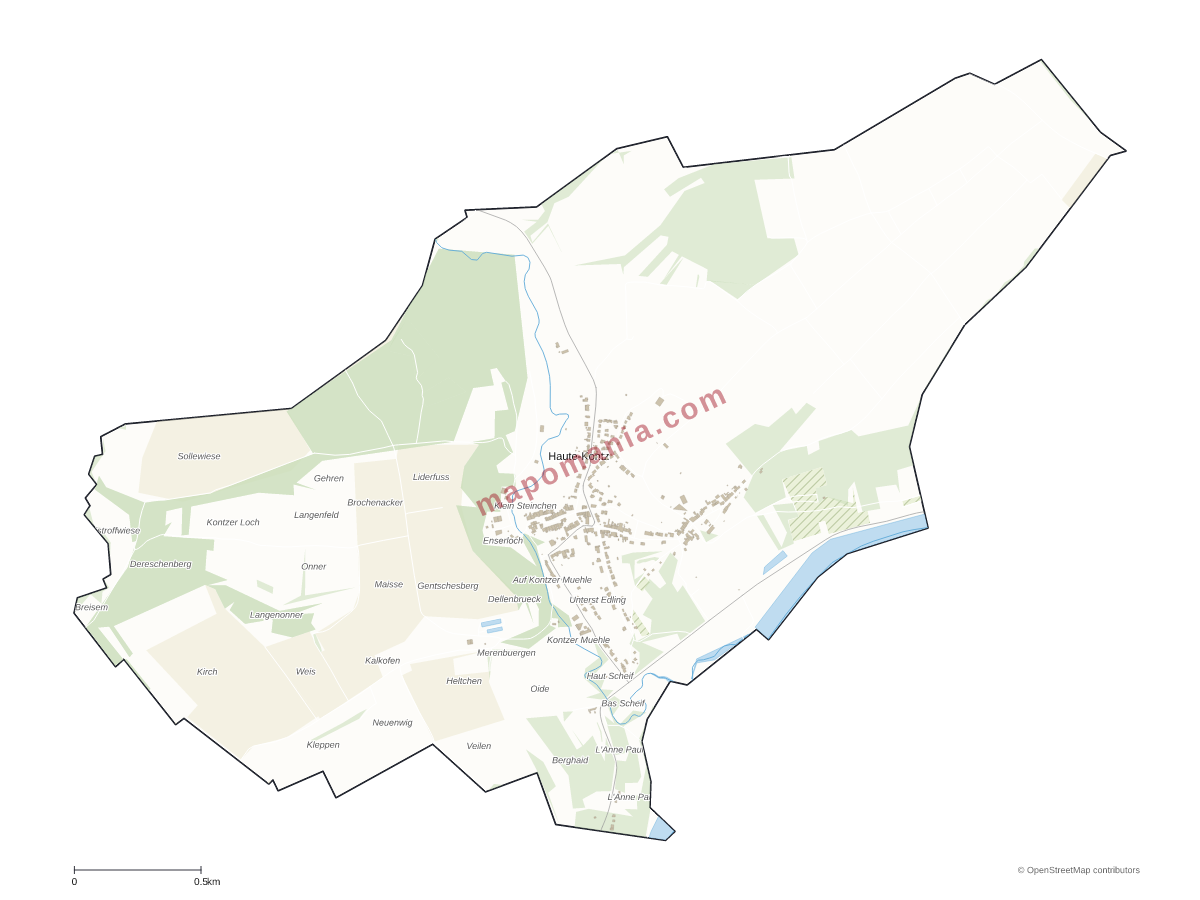 Carte de Haute-Kontz à personnaliser