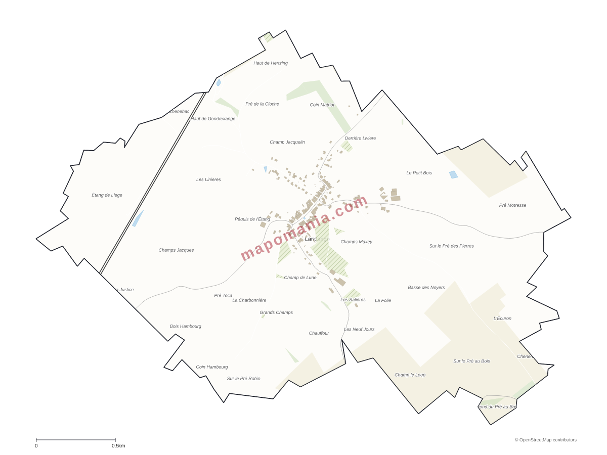 Carte de Landange à personnaliser