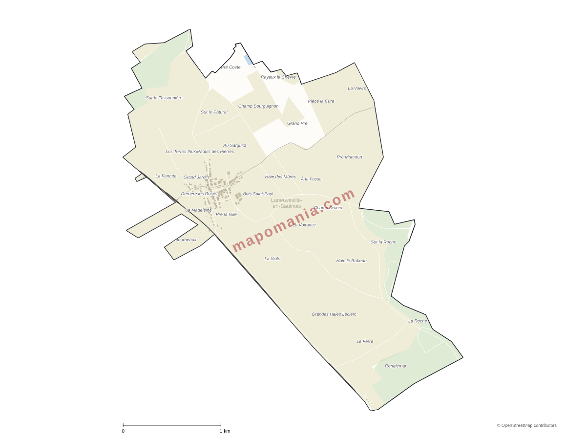 Carte de Laneuveville-en-Saulnois à personnaliser