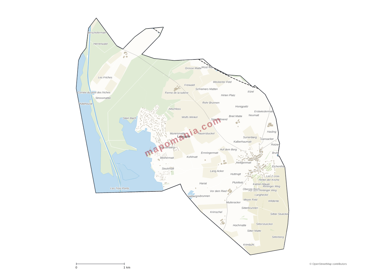 Carte de Langatte à personnaliser