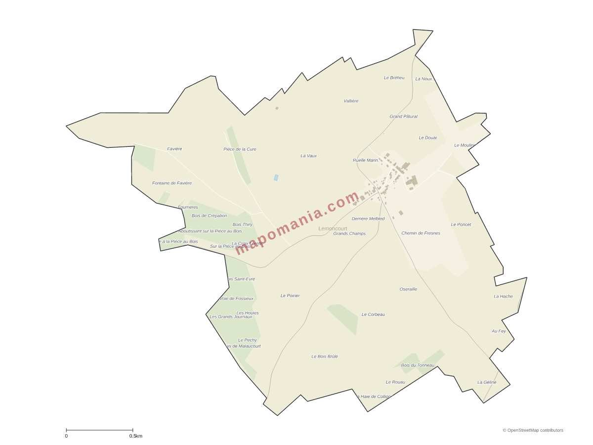 Carte de Lemoncourt à personnaliser