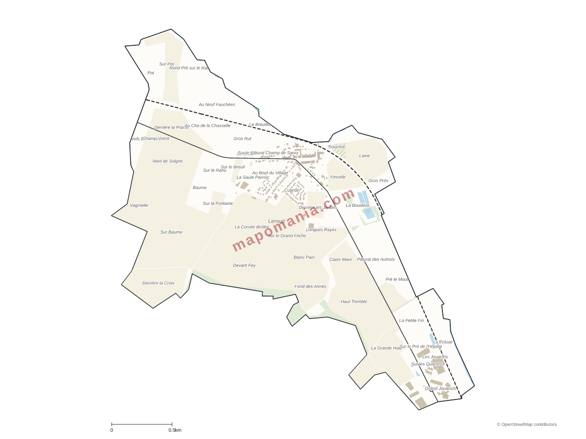 Carte de Lemud à personnaliser