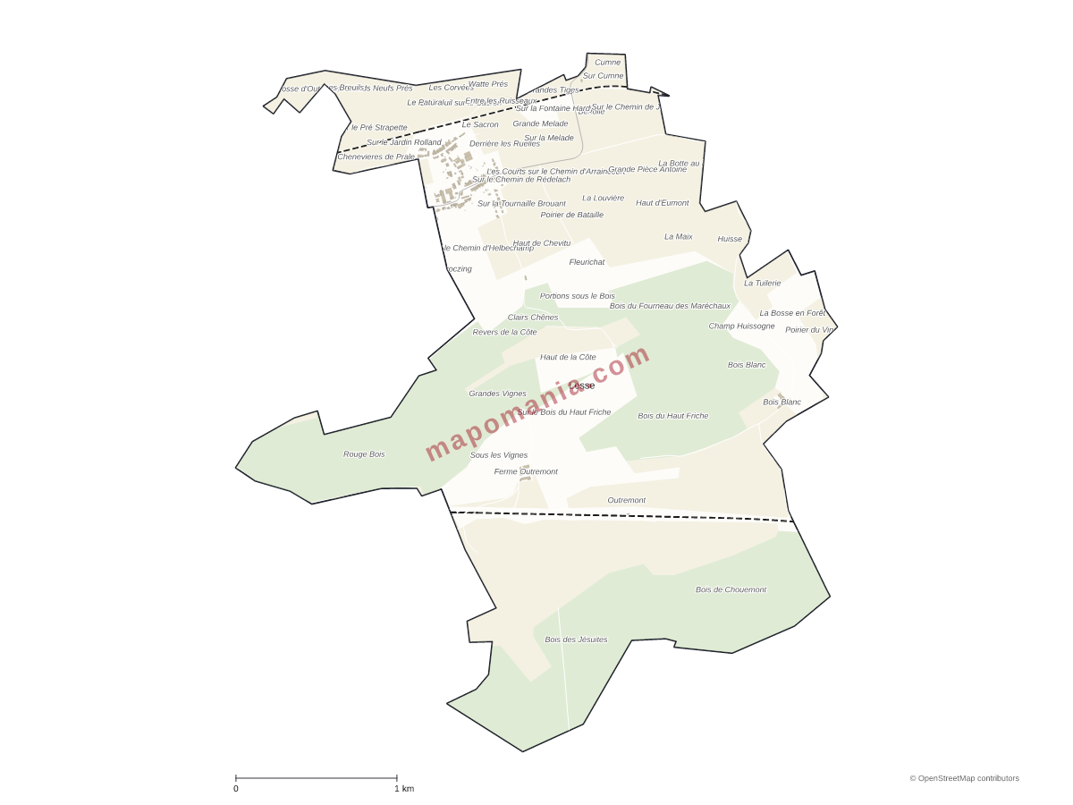 Carte de Lesse à personnaliser