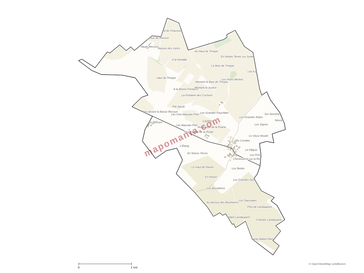 Carte de Lezey à personnaliser