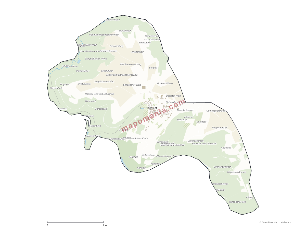 Carte de Liederschiedt à personnaliser