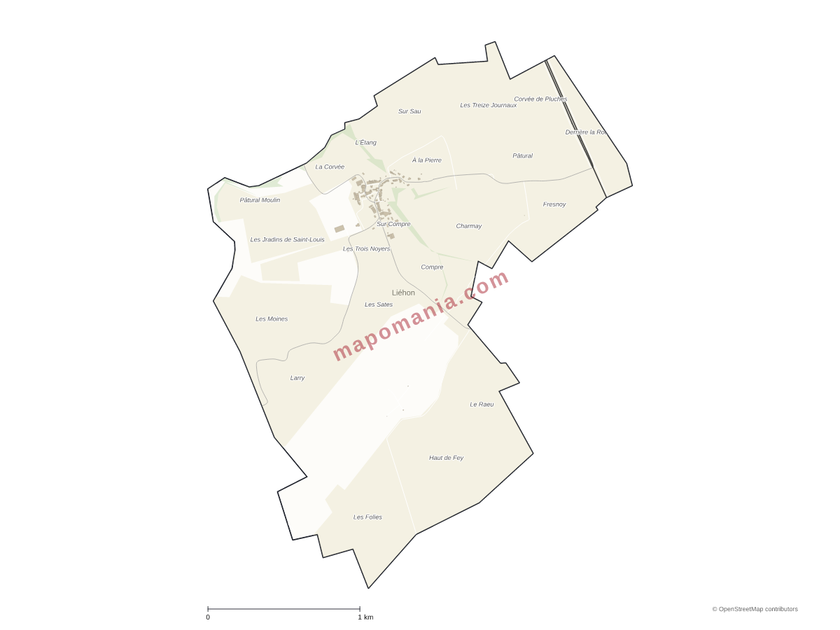 Carte de Liéhon à personnaliser