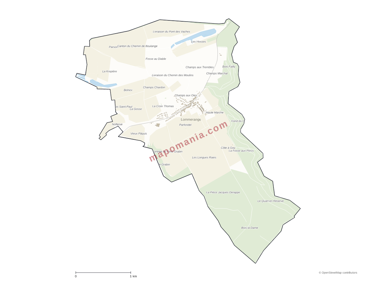 Carte de Lommerange à personnaliser