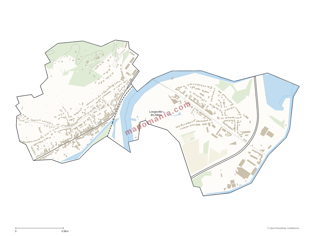 Carte de Longeville-lès-Metz à personnaliser