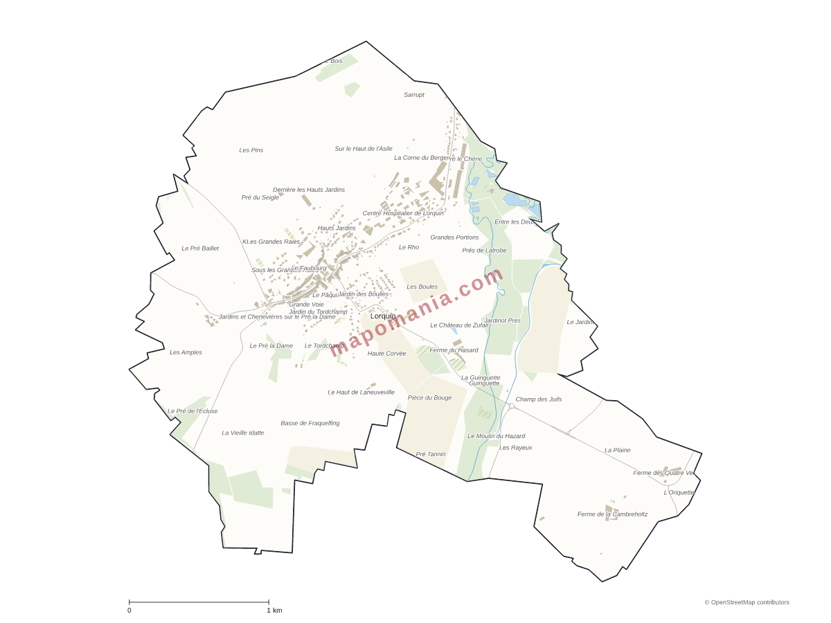 Carte de Lorquin à personnaliser