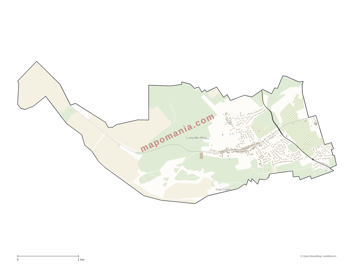 Carte de Lorry-lès-Metz à personnaliser