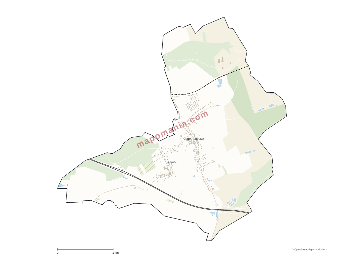 Carte de Loupershouse à personnaliser