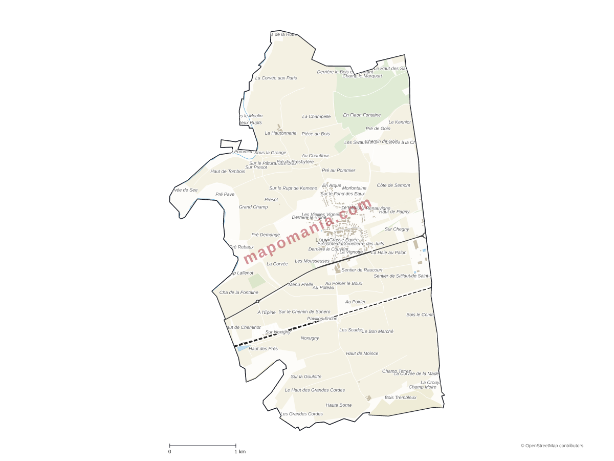 Carte de Louvigny à personnaliser