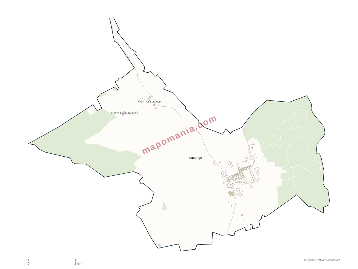 Carte de Luttange à personnaliser