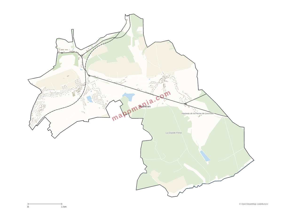 Carte de Macheren à personnaliser