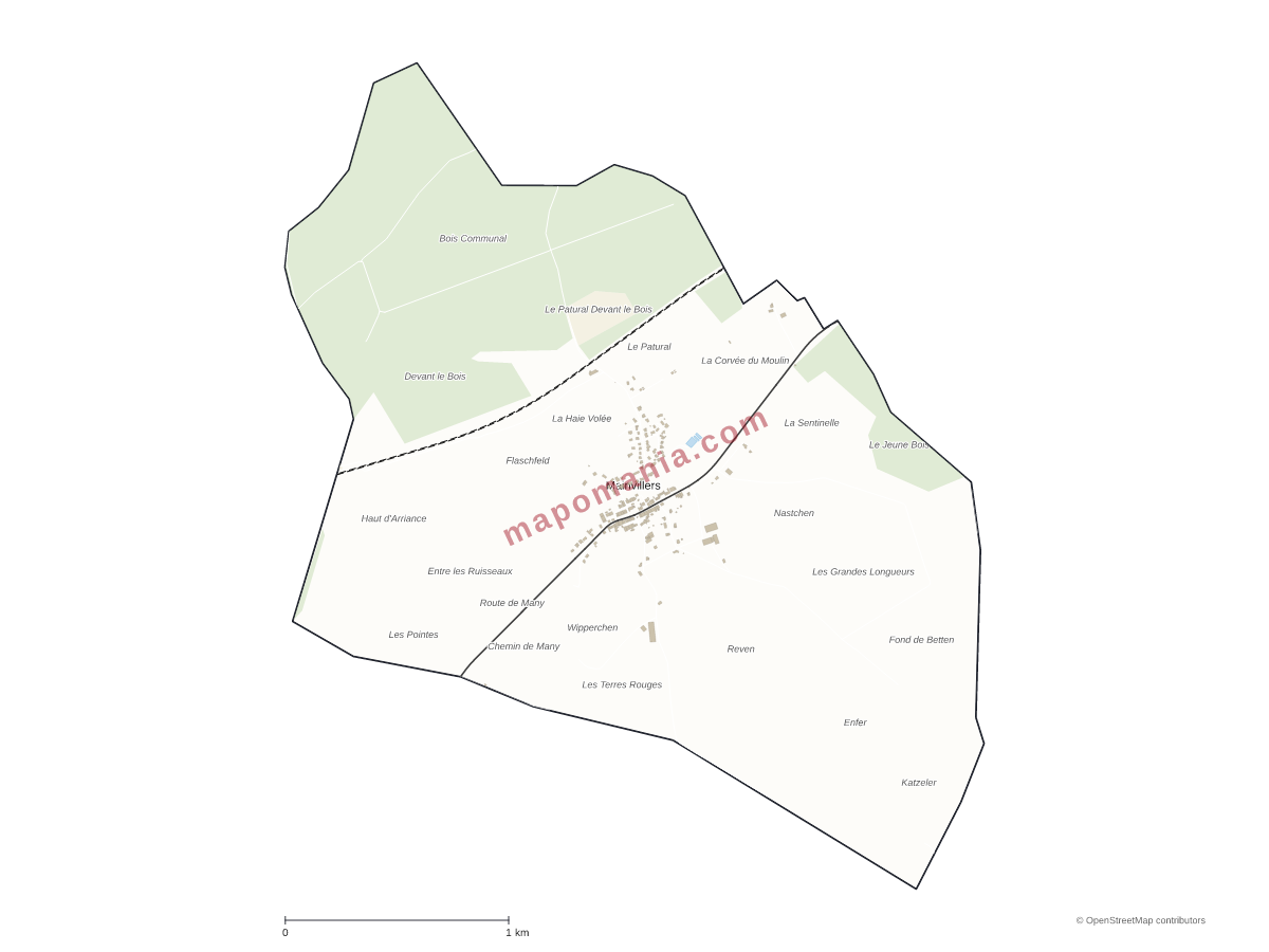 Carte de Mainvillers à personnaliser
