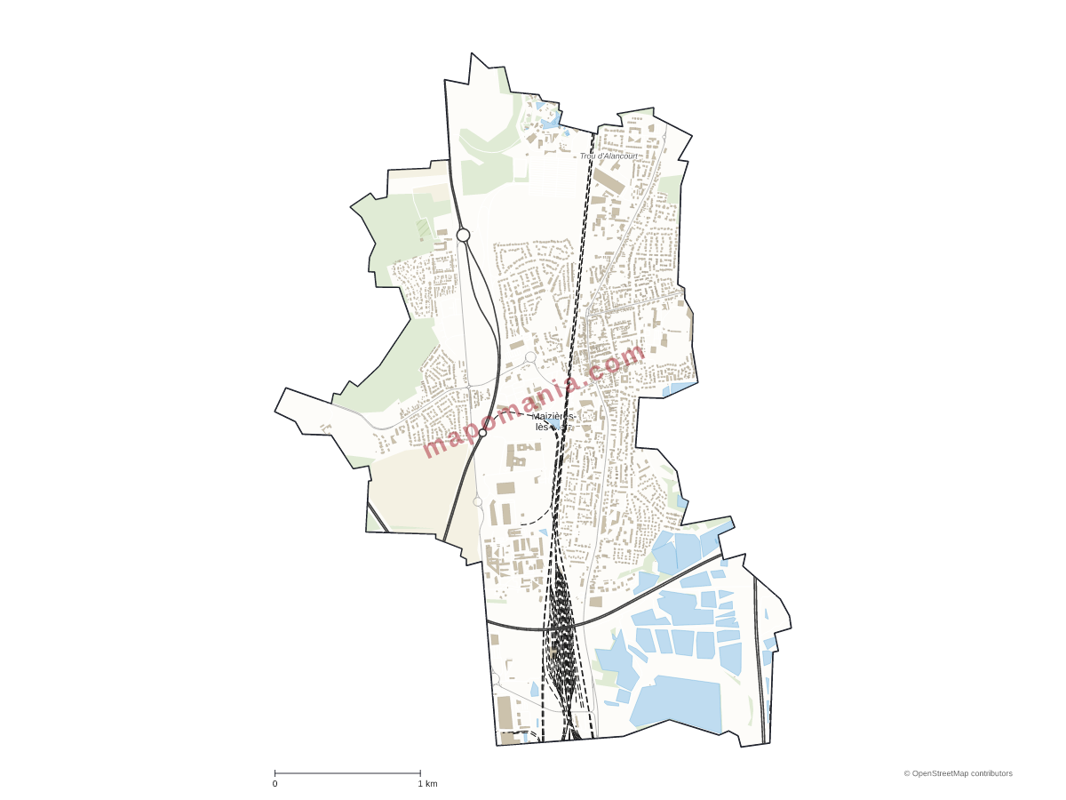 Carte de Maizières-lès-Metz à personnaliser