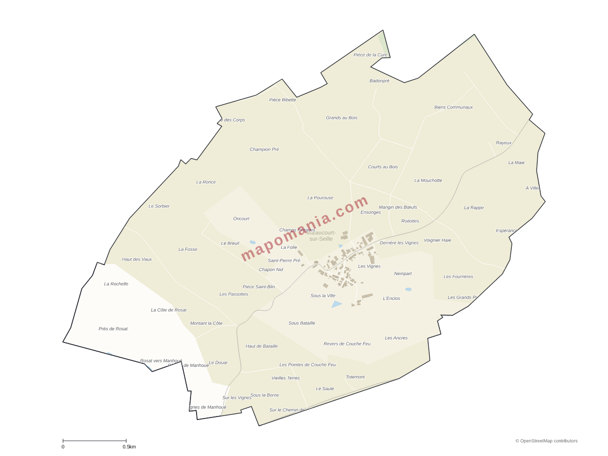 Carte de Malaucourt-sur-Seille à personnaliser