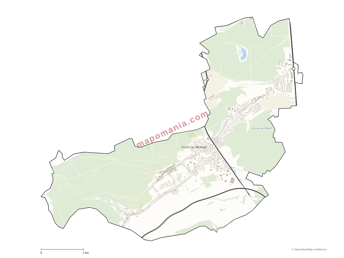 Carte de Marange-Silvange à personnaliser
