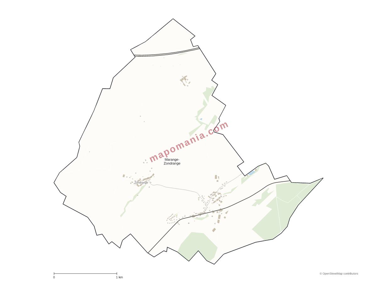 Carte de Marange-Zondrange à personnaliser