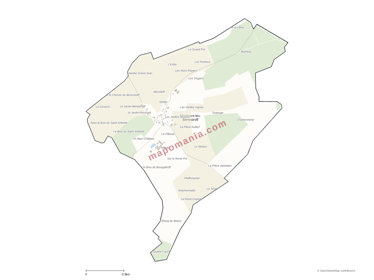 Carte de Marimont-lès-Bénestroff à personnaliser