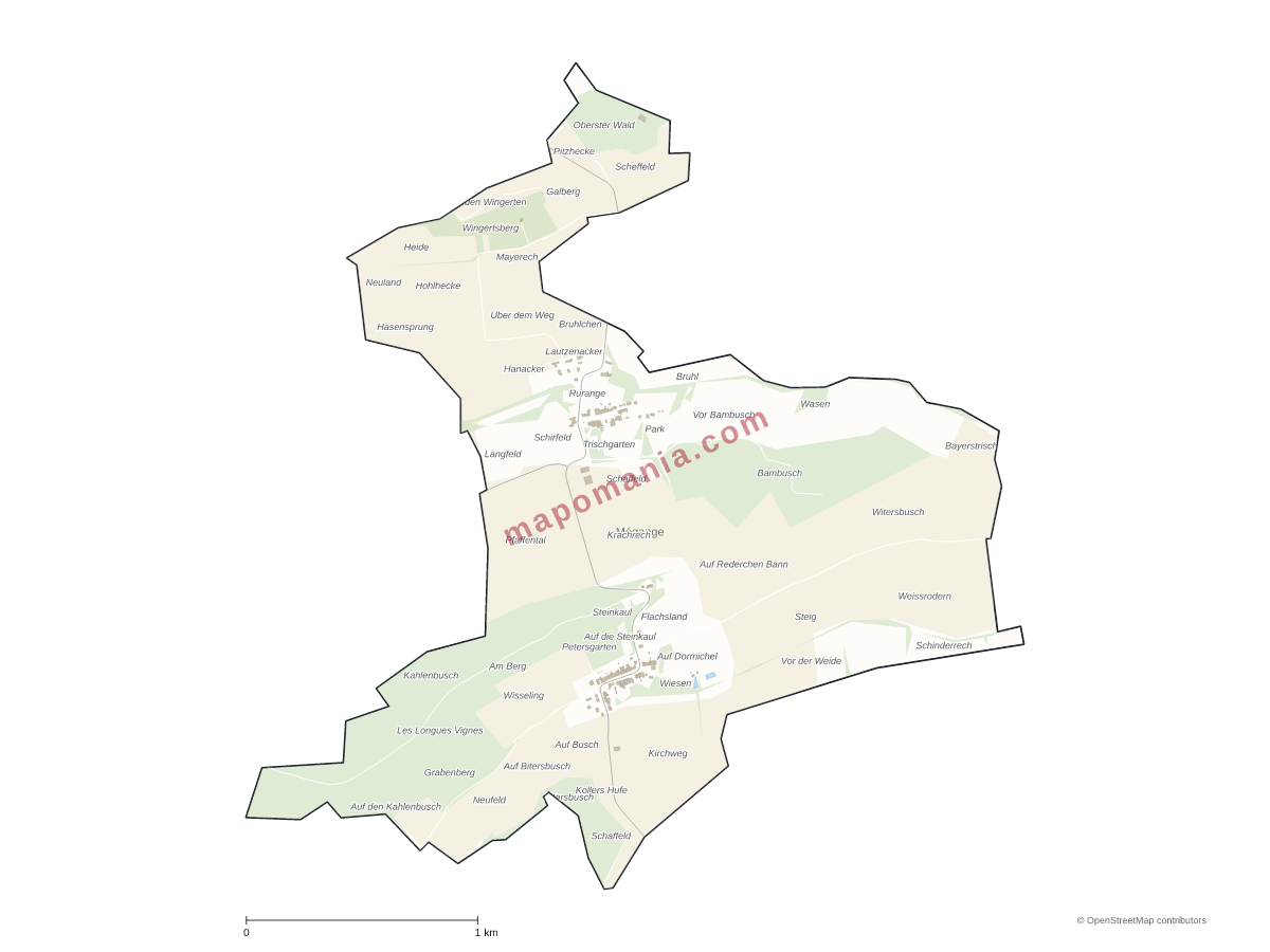 Carte de Mégange à personnaliser