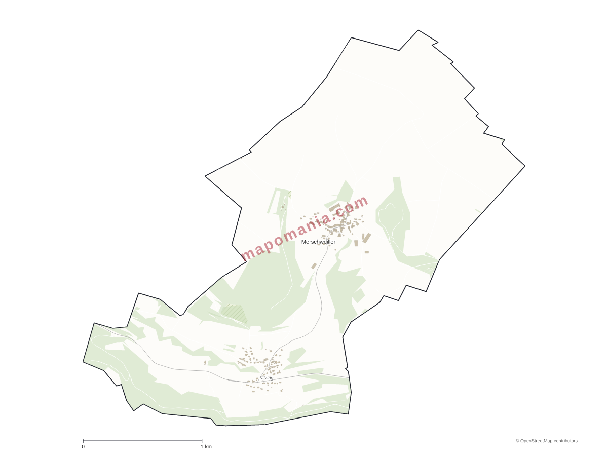 Carte de Merschweiller à personnaliser
