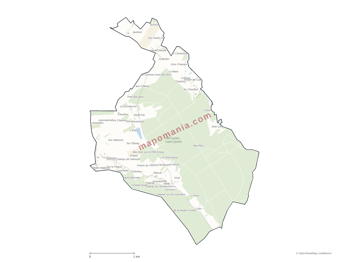 Carte de Métairies-Saint-Quirin à personnaliser