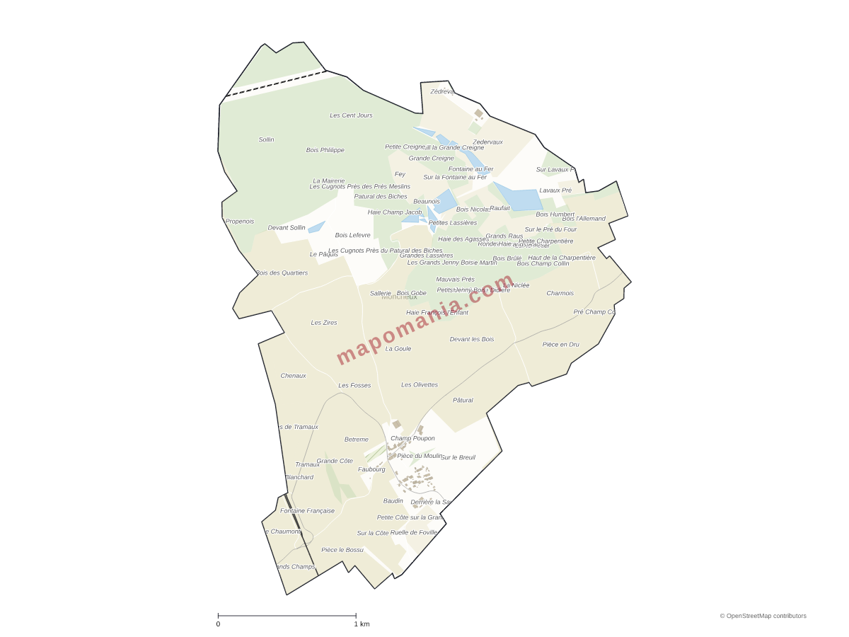 Carte de Moncheux à personnaliser