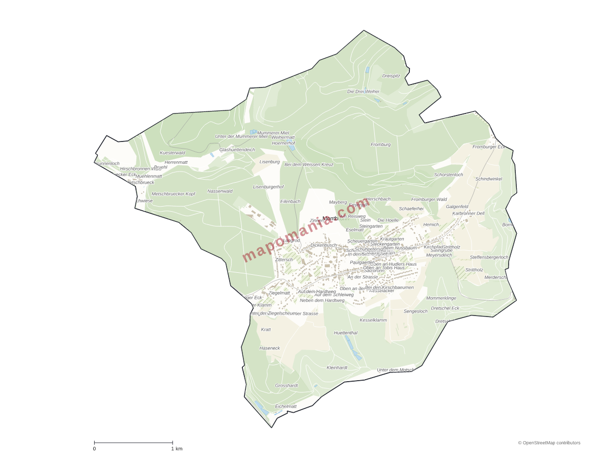 Carte de Montbronn à personnaliser