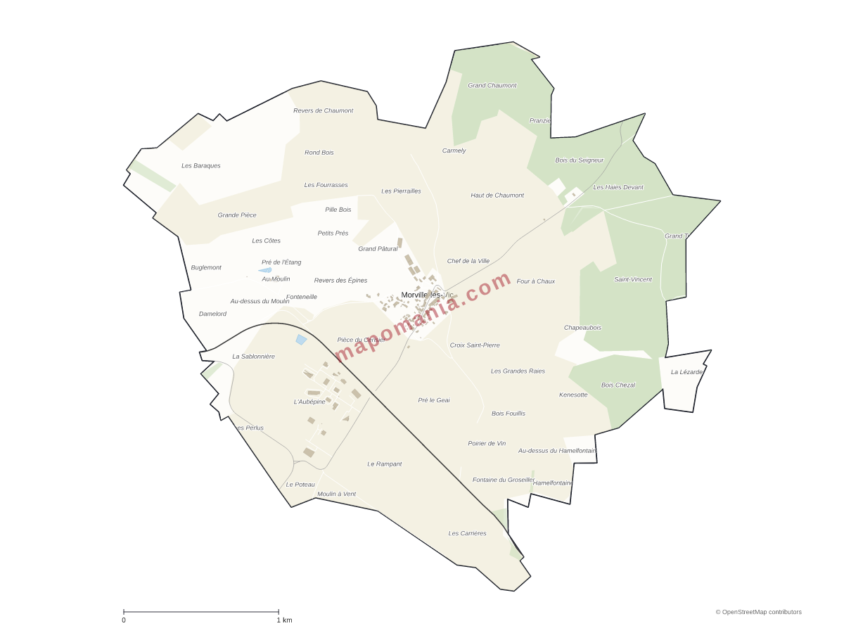 Carte de Morville-lès-Vic à personnaliser