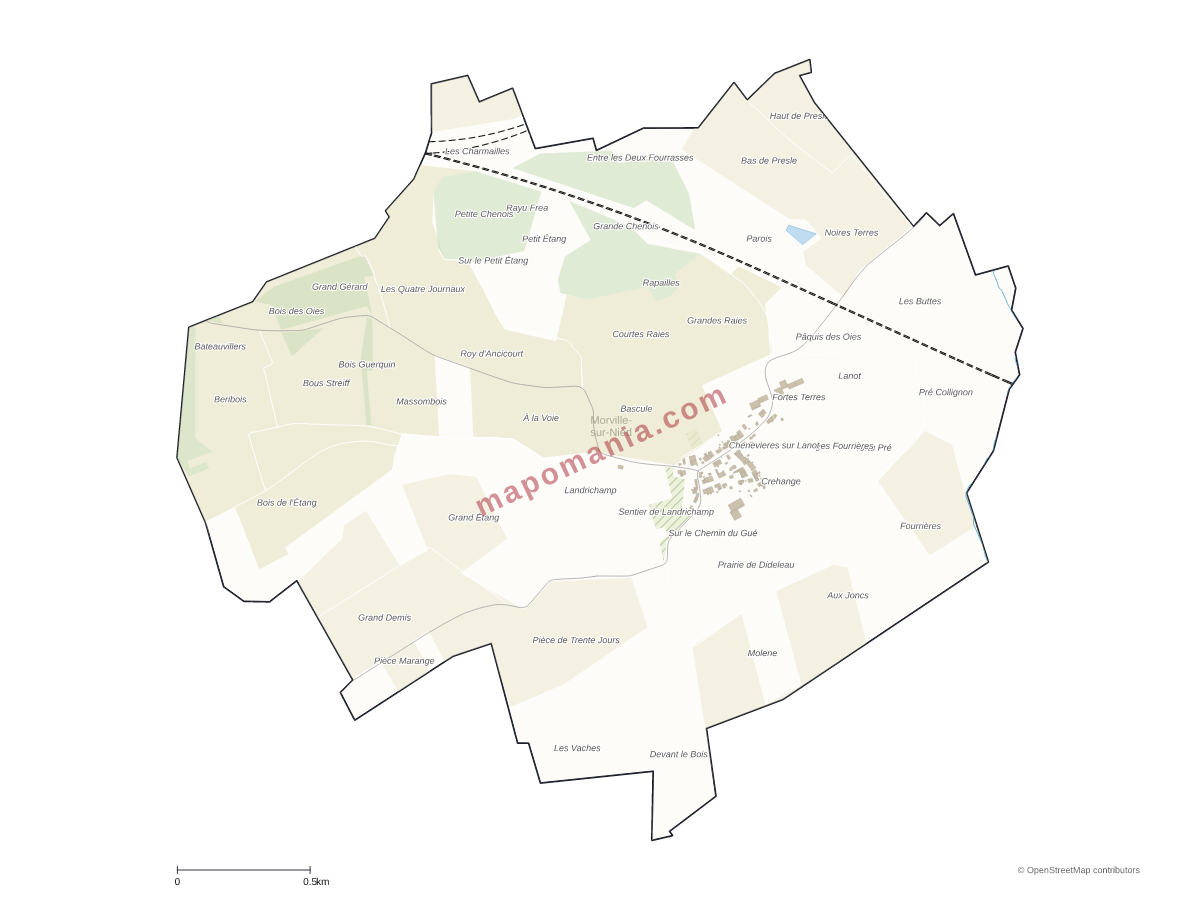 Carte de Morville-sur-Nied à personnaliser