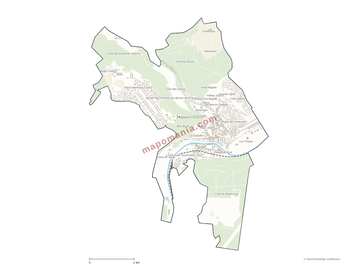 Carte de Moyeuvre-Grande à personnaliser