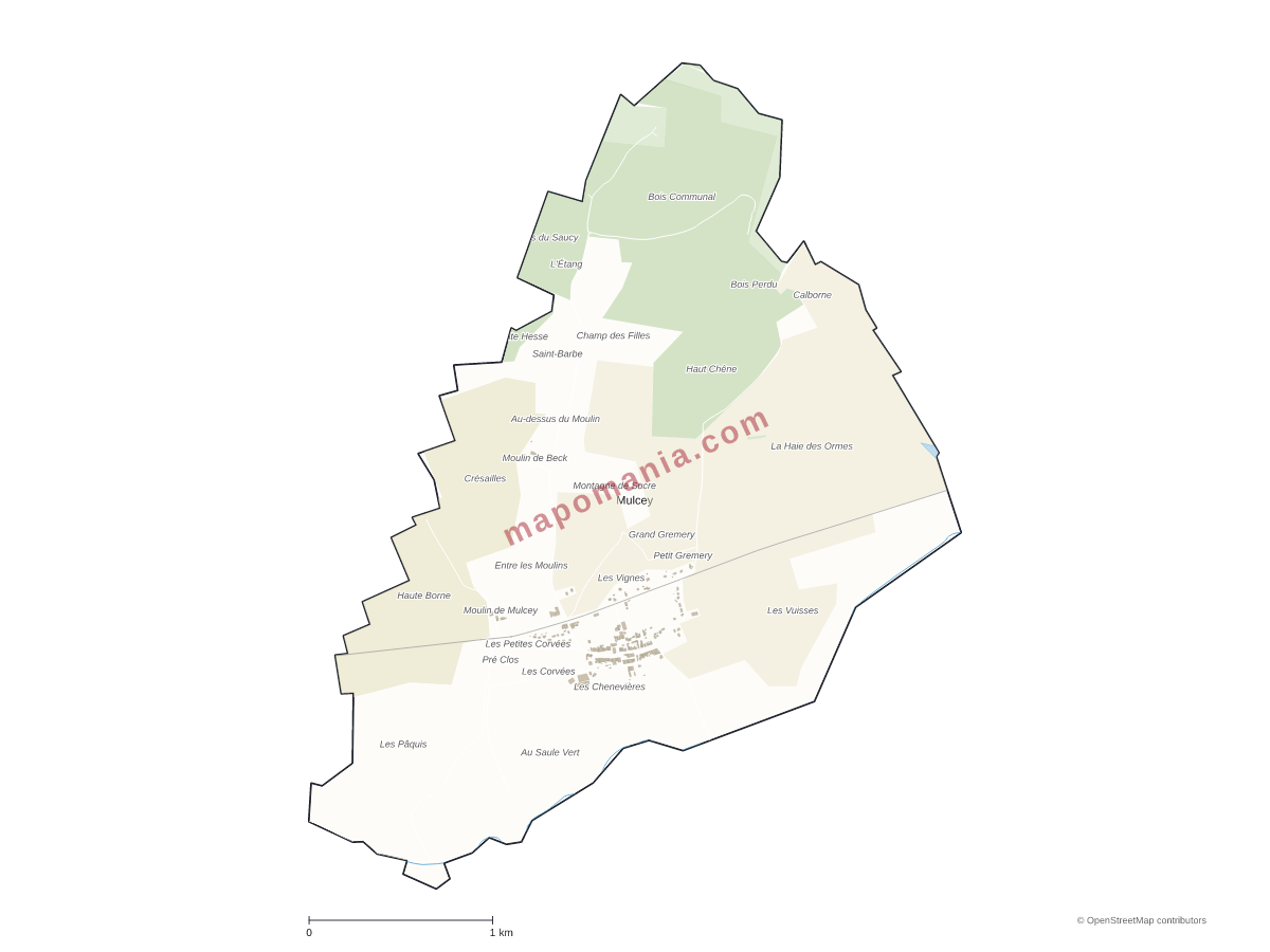 Carte de Mulcey à personnaliser